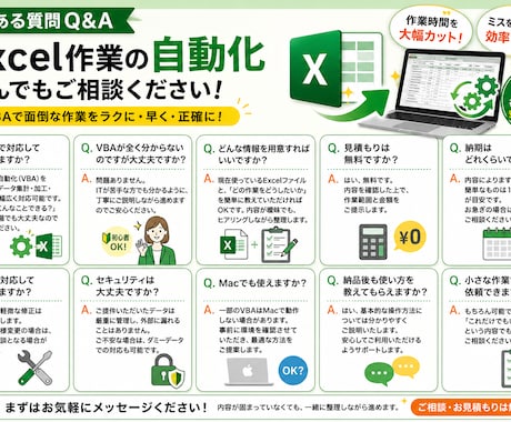 面倒なExcel作業を自動化（VBA対応）します 現役の業務系エンジニアが業務に寄り添った自動化を提案！ イメージ2