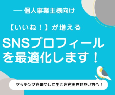 SNSのプロフィールを魅力的に整えます 初見で興味を引くプロフィール設計に大変身！ イメージ1