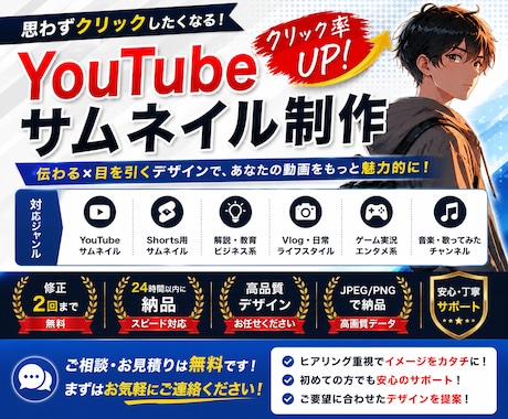 思わずクリックしたくなるサムネイルを制作します イメージ1
