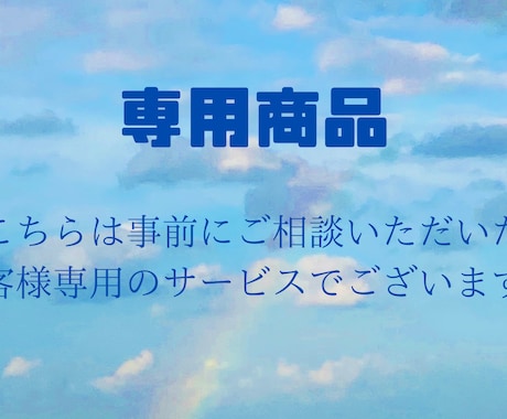 専用出品となります 事前にご相談いただいたお客様専用のサービスです