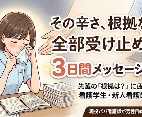 実習が辛い看護学生の悩みを根拠なしで受け止めます 根拠は不要です。今現在の辛い気持ちを否定せず受け止めます。 イメージ1
