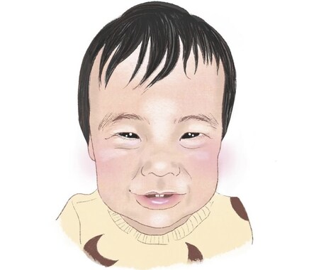 かけがえのない、毎日の成長を似顔絵にします 赤ちゃん、お子様の可愛らしいお顔を鮮やかな色彩で描きます。 イメージ2