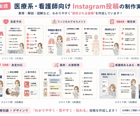 ICU看護師が医療系投稿を作成します 医療知識とデザインを両立した投稿制作 イメージ2