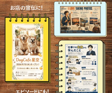 あなたの想いをチラシにします お店紹介・イベント告知・自己紹介をわかりやすくデザイン イメージ2