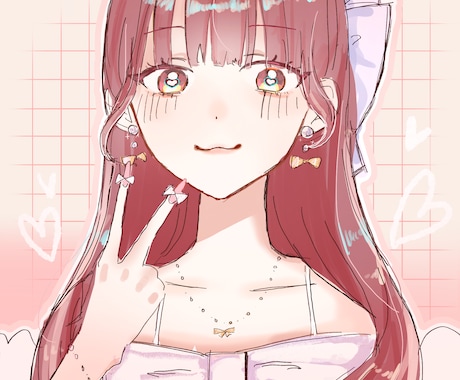 ワンホン風♡可愛い女の子のアイコンかきます Y2K/ワンホン/推し活のおんなのこを描きます イメージ2