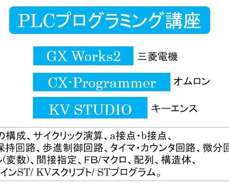 PLCプログラミング教えます GXWorks2 KVSTUDIO CXProgrammer イメージ1