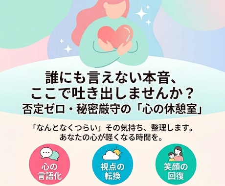 モヤモヤ、心の孤独を今すぐ解消します 24時間何往復でもやりとりOK! イメージ1
