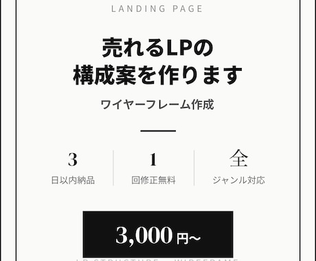 売れるLPの構成案を作成します 構成から変えれば売上が変わる。全ジャンル対応・納期3日 イメージ1