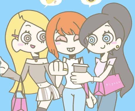 POPでキュートなイラストお描きします カワイイ女の子ならおまかせ！カートゥーン風☆商用利用可 イメージ1