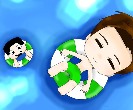 SNSのアイコン、ヘッダー、配信サムネ描きます デフォルメ2頭身です！SNSで使用するイラスト描きます。 イメージ2