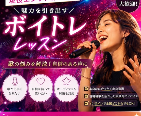 現役エンタメ業界！魅力を引き出すボイトレをします イメージ1