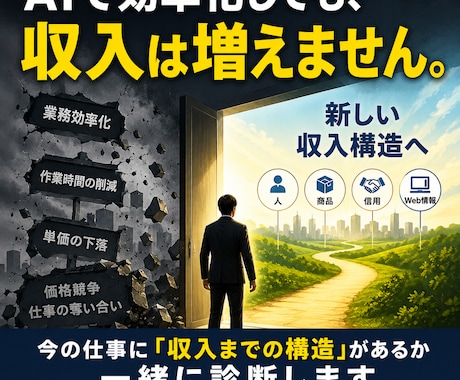 AI社会の新しい収入導線を一緒に整理します 会社・商品・集客だけに依存しない構造を整理 イメージ1