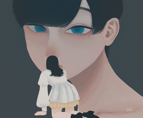 淡くて雰囲気のある一枚絵描きます 個性的なタッチの絵で目を惹く人物絵を求めている方へ イメージ1