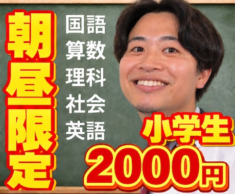 先着順！小学生｜昼間割！オンライン家庭教師します イメージ1