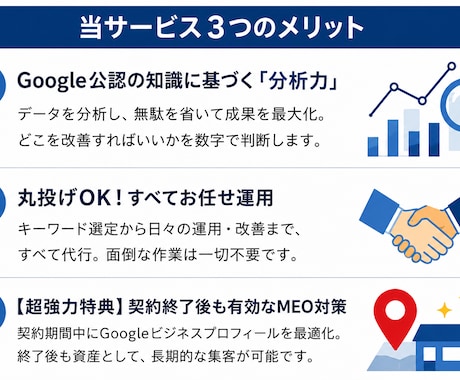 Google集客まとめてやります 資格者がデータに基づきMEO対策付き広告運用代行 イメージ2