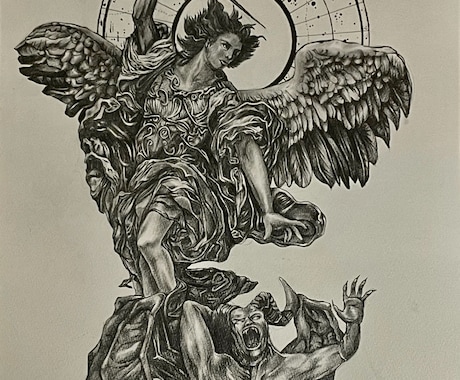モノクロで天使などの鉛筆画を描きます お部屋に飾れる様な絵を描きます イメージ2