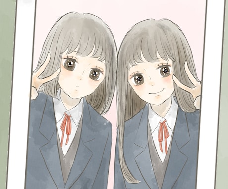 少女漫画風ゆるふわ似顔絵描きます お祝い•似顔絵•プレゼント•SNSアイコンなど◎商用可◎ イメージ2