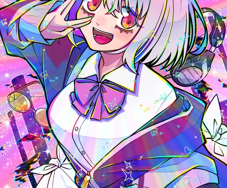カラフルでキラキラなイラストを制作します SNSや動画などの活動用イラスト大歓迎！ イメージ2