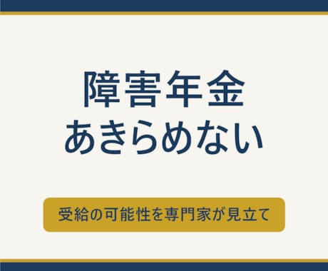 障害年金相談から申請までを伴走します 受給の可能性を専門家が見立て｜相談から申請まで伴走 イメージ1