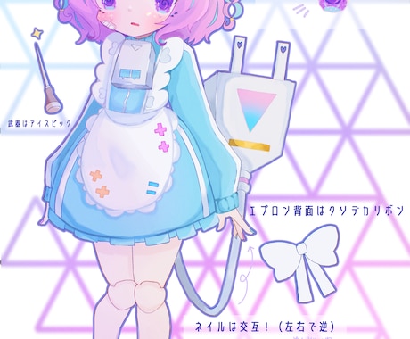 配信用・TRPG用立ち絵描きます かわいい系、サイバー系デザインが得意です！ イメージ1