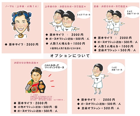 ポップで元気な似顔絵イラスト描きます 誕生日、ウェディングお祝い用、SNSアイコン、名刺にもどうぞ イメージ2