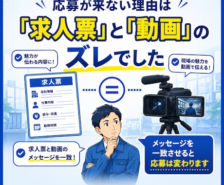 求人票と動画構成のズレ直します｜資料一式作成します 採用担当者ではなく現場で働く人の視点で作ります イメージ2