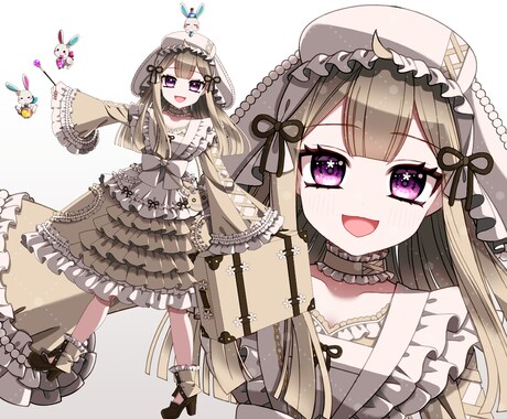 商用利用込みデフォルメ3000円から。依頼できます ファンタジーな衣装＆アニメ塗り＆フリルが得意です イメージ2