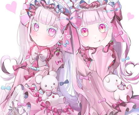 目を引くかわいいイラストお描きします 商用利用◎1枚絵、アイコン、ヘッダー用イラスト承ります！ イメージ1
