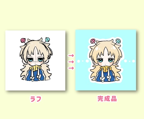 きゅるるんとしたミニキャラアイコン作成します あなただけのきゅるかわイラスト描きます！ イメージ2