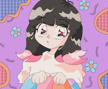 レトロポップな似顔絵・イラスト描きます レトロ、ポップ、カラフル、漫画ちっくな似顔絵が得意です❁ イメージ1