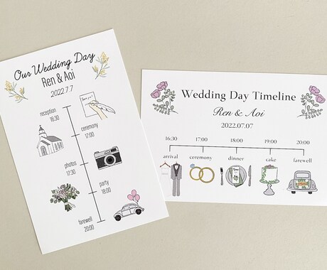結婚式の招待状に同封するタイムラインを作成します 大切な日にこだわりのペーパーアイテムを追加しませんか？ イメージ1
