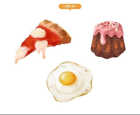 水彩風のリアルで美味しそうな食べ物イラスト描きます 商用OK◎フードメニュー・書籍・動画など イメージ2
