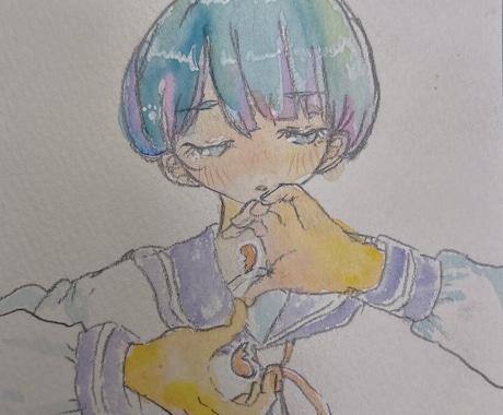 ポッキリ2000円理想の少女を描きます セーラー服の達人がアナログ原画であなただけの少女を描きます！ イメージ2