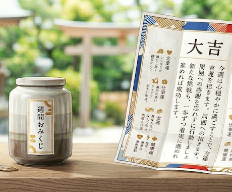新しい一週間を豊かに過ごす、光の神託を鑑定します 週間の運勢を項目ごとにお伝えする鑑定です。 イメージ1