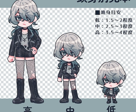 ミニキャラのイラスト描きます 3通りの頭身が選べる！立ち絵、アクリルグッズやステッカーにも イメージ2