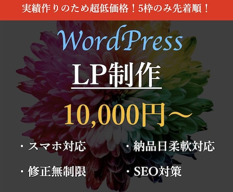 WordPressでLP作ります 最短2週間で納品！即レス×高品質×低価格！ イメージ1