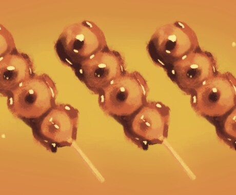 美味しさが伝わる食べ物イラストを描きます 写真やイメージを元に、アナログタッチで食べ物を描きます。 イメージ1