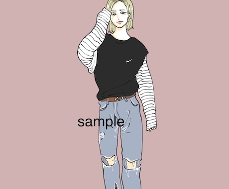 商用OK◎フルカラー 全身イラストをお描きします お洒落でシンプルなSNSアイコン/待ち受け/挿絵etc イメージ2
