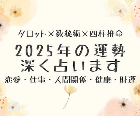 2025年の運勢を深く占います 数秘×四柱推命×タロットであなたの未来を精密鑑定⭐︎ イメージ1