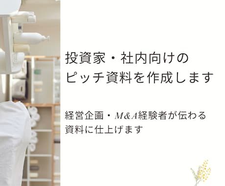 ピッチ資料・提案資料を作成します 経営企画・M&A経験者が伝わる資料に仕上げます イメージ1