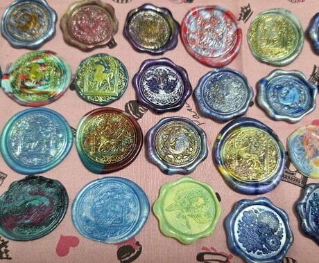 魔法・幻想マーブルのシーリングスタンプお届けします 色味の指定OK！両面テープ付きの幻想的なスタンプをお届け！ イメージ2