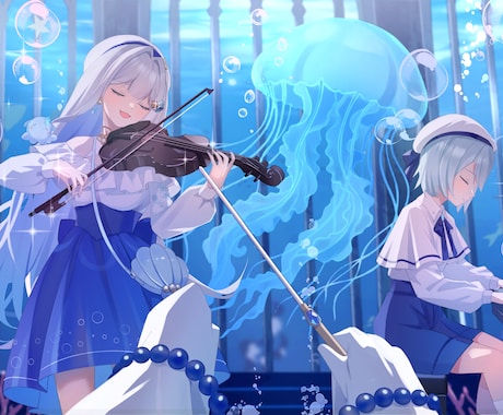 クオリティ重視！透明感×綺麗可愛いイラスト描きます 一枚絵・Live2Dパーツ分け立ち絵・歌みた・キャラデザも イメージ2