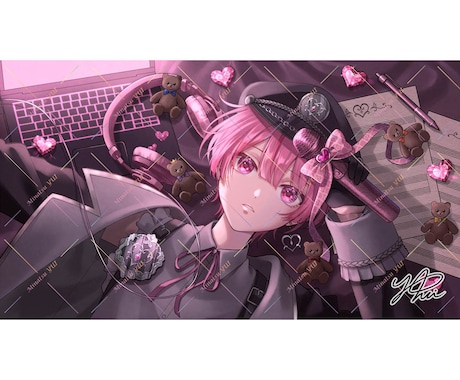 一枚絵、サムネ、MVイラスト承ります 挿絵／表紙／ポスター／MV／各種配信用キービジュアル等に最適 イメージ2