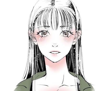 女性のモノクロ絵を描きます キラキラした綺麗なお姉さんが得意です！ イメージ2