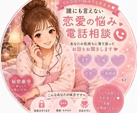 誰にも言えない内緒話をお聞きします 男運がない…1度でもそう思ったことがある方大歓迎 イメージ1