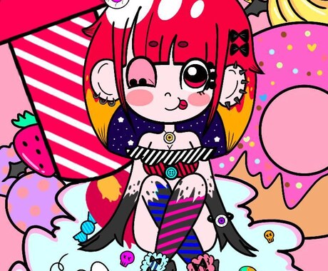 ポップでカワイイ。イラスト制作したします ☆SNSアイコンなどご要望に合わせて！！ イメージ2
