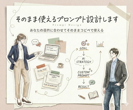 欲しい回答を引き出すプロンプト作成代行します ChatGPTで使えるコピペ用に設計。やりたいことを送るだけ イメージ1