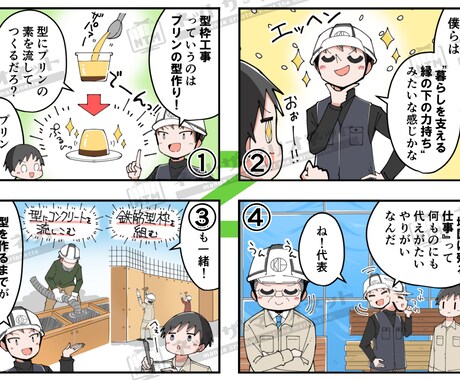 求人採用に最適な分かりやすい漫画を12コマ作ります 応募数を増やす！お仕事のやりがいや魅力を伝えるマンガで訴求！ イメージ2