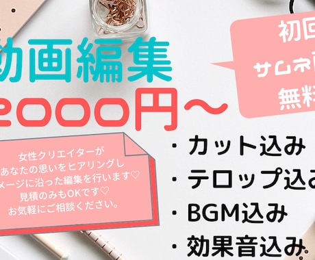 YouTubeなどの各種動画編集承ります 女性クリエイターが、あなたのイメージに沿ったものを提供します イメージ1