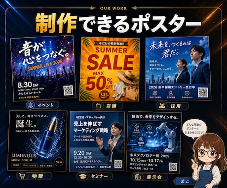 映えるポスター1枚作ります 写真がなくてもOK。印刷もSNSも、これ1枚。 イメージ2